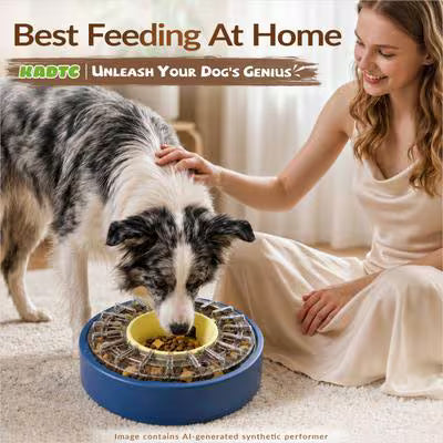 Kadtc Slow Feeder Dog Puzzle Bowl & Treat Dispenser